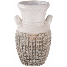 Vase Clayre & Eef 6TE0176M - 17x16x25 cm - 1,75L distressed weiß