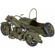 Modell Motorrad mit Beiwagen Clayre & Eef 6Y2538 - 31x19x17 cm grün