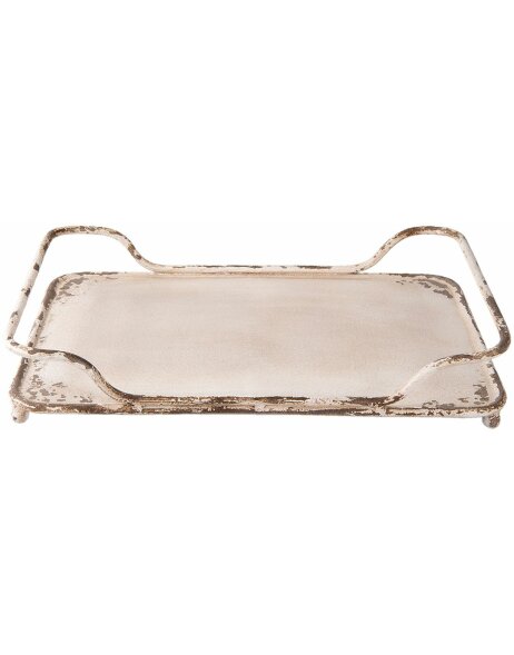 Decoration Tray Clayre &amp; Eef 6Y2642M - 44x32x8 cm distressed white