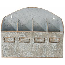 Contenitore con scomparti Clayre & Eef 6Y2688 - 34x10x27 cm grigio anticato