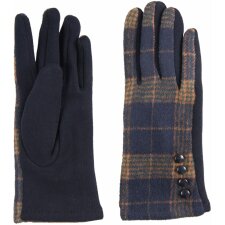 Handschuh Set checked Clayre & Eef JZGL0026BL - 8x24 cm blau