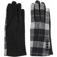 Gloves set checked Clayre & Eef JZGL0026Z - 8x24 cm black