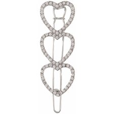 Hairclip Tripple hearts Clayre & Eef JZHC0024 -  silver