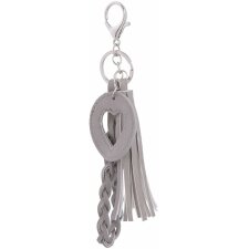 Key chain Heart in a circle Clayre & Eef JZKC0026G -  gray