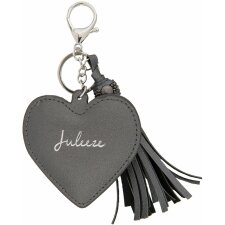 Schlüsselanhänger Heart tassel Clayre & Eef JZKC0033Z -  schwarz