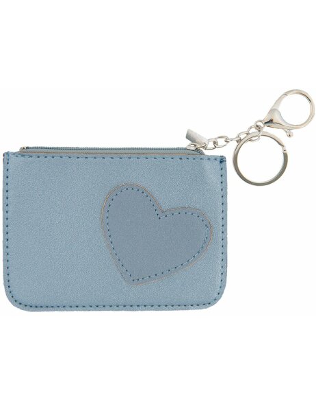 Key wallet Stitched heart Clayre &amp; Eef JZKW0006BL - 9x12 cm blue