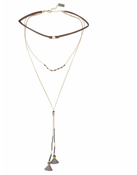 Halskette Aletta Clayre & Eef JZNL0028 -  braun - grau
