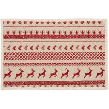 Tablemat (6) Clayre & Eef NOC40 - 48x33 cm red
