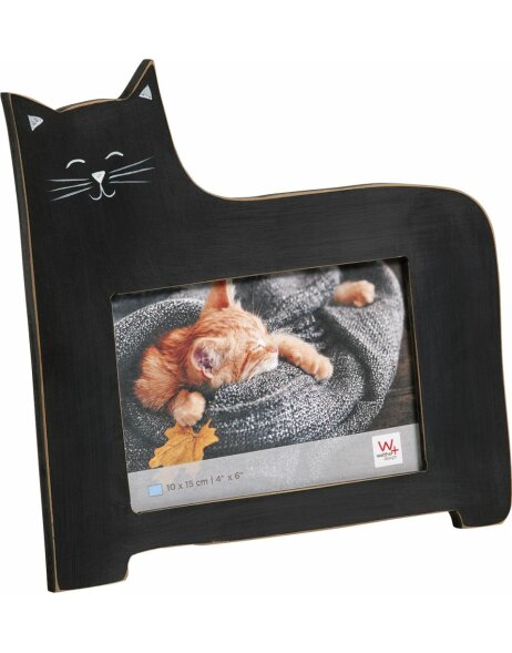 Photo frame cat 10x15 cm black