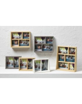 Gallery frame Rustic 4 photos 10x10 cm and 10x15 cm white