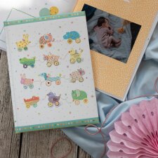 Goldbook Baby Diary Zwierzęta na kółkach 21x28 cm 44 ilustrowane strony
