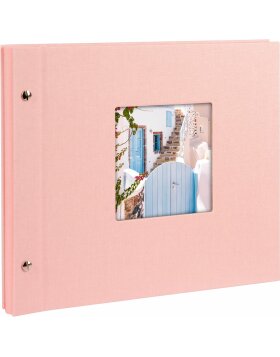 Schroefalbum Bella Vista rosé 30x25 cm witte paginas