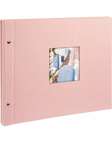 Schroefalbum Bella Vista ros&eacute; 39x31 cm witte paginas
