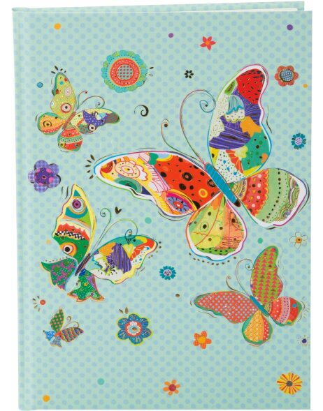 Notebook A5 mosaic butterfly blue