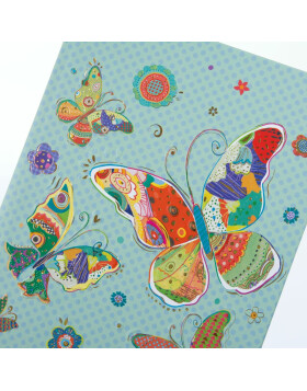 Goldbuch Notizbuch A5 blanko Mosaic Butterfly blue