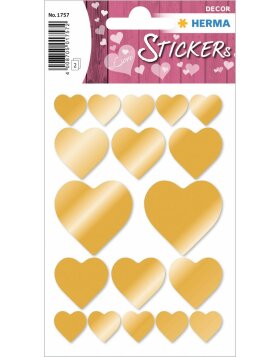 Herma DECOR Stickers hearts gold
