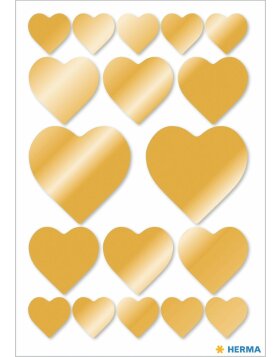 Herma DECOR Stickers hearts gold