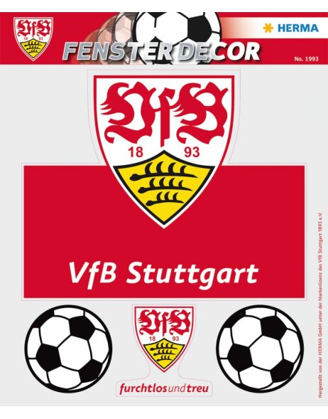 Herma decor Raamdecoratie VfB 25 x 35 cm, Borstring