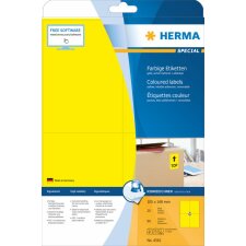 Herma SPECIAL Étiquettes de couleur A4, 105 x 148 mm, jaunes, amovibles