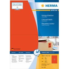 Herma specjalne kolorowe etykiety a4, 199,6 x 143,5 mm, czerwone, klej permanentny