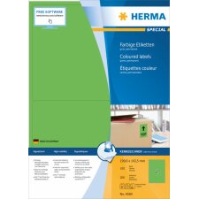 Herma SPECIAL Coloured labels A4, 199,6 x 143,5 mm, green, permanent adhesion