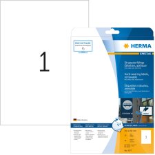 Herma SPECIAL Weatherproof film labels A4, 210,0 x 297,0 mm, white, extremely strong adhesion, removable