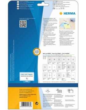 HERMA SPECIAL Transparente Folien-Etiketten matt A4 wetterfest permanent
