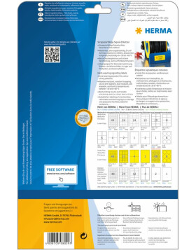 Etiquetas Herma SPECIAL de lámina resistente a la intemperie, amarillas, A4, 99,1 x 42,3 mm, adhesión extremadamente fuerte