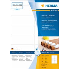 Herma SPECIAL Étiquettes en film Outdoor résistantes aux intempéries A4, 99,1 x 42,3 mm, blanches, extrêmement adhésives, extensibles