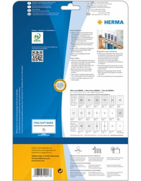 Herma SPECIAL Power-Etiketten A4, 37 x 13 mm, weiß, extrem stark haftend, aus Papier