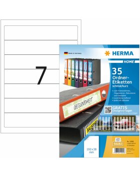 Herma HOME Removable folder labels A4, 192 x 38 mm,...