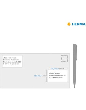 Herma HOME Ablösbare Universal-Etiketten A4, 63,5 x 38,1 mm, weiß, wieder haftend