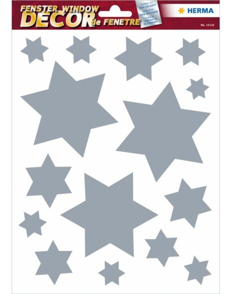 Herma DECOR Fensterbild Sterne Silber