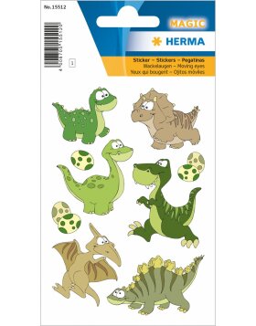 Herma magische stickers dinosaurus kinderen, wiebelogen