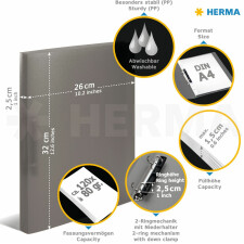 Herma Ring binder A4 translucent white
