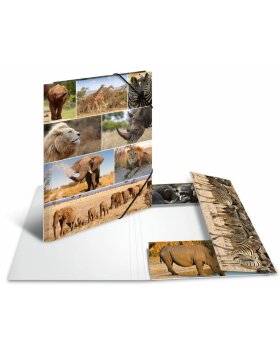 Herma Elasticated folder A3 cardboard africa animals