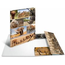 Herma Elasticated folder A3 cardboard africa animals