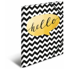 Herma Elasticated folder A4 cardboard goldfoil hello