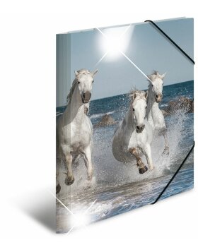 Herma Elasticated folder glossy animals A3 PP horses