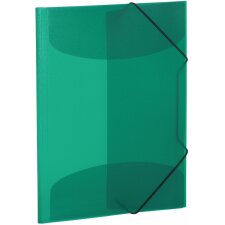 Herma Elasticated folder A4 PP translucent dark green