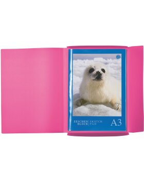 Herma Elasticated folder A3 PP translucent pink