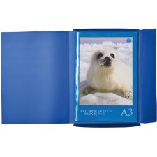 Herma Elasticated folder A3 PP translucent dark blue