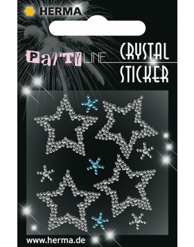 Herma FASHIONLine Crystal stickers stars silver blue