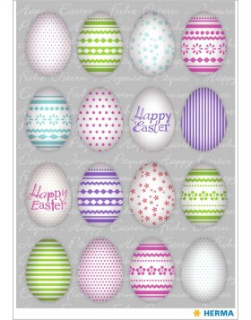 Herma decorazione Sticker Buona Pasqua Uova colorate