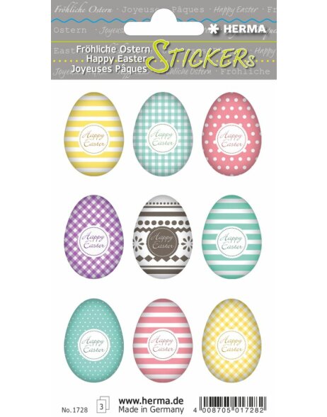 Herma DECOR Stickers Happy Easter eggs set colourful