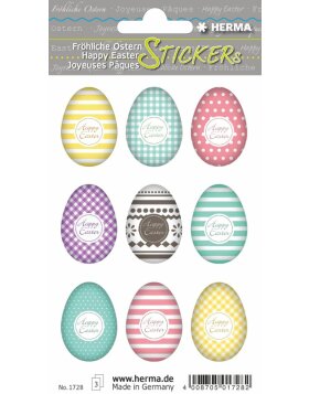 Herma DECOR Stickers Happy Easter eggs set colourful