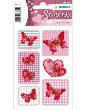 Herma MAGIC Stickers rose heart, silk