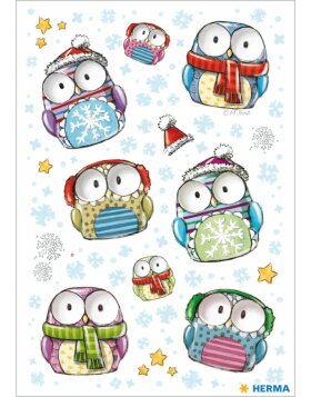 Herma MAGIC Stickers winter owls, moving eyes