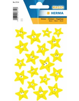 Herma MAGIC Stickers stars, luminous yellow