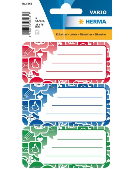&Eacute;tiquettes scolaires Herma VARIO Social Icons